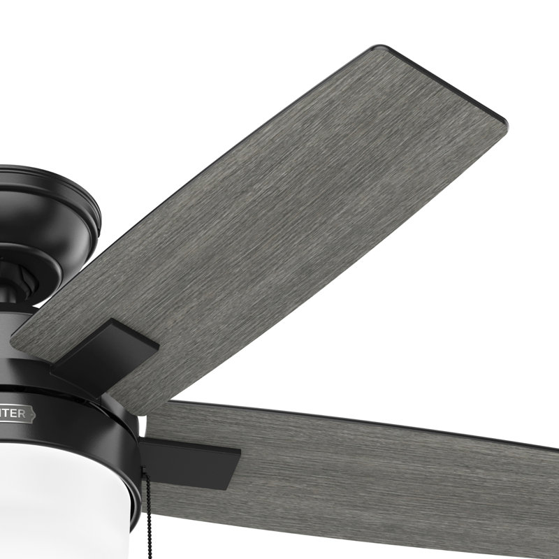 44" Anisten ENERGY STAR® 5-Blade Standard Ceiling Fan with Pull Chain and LED Light Kit Included, Gray, Matte Black