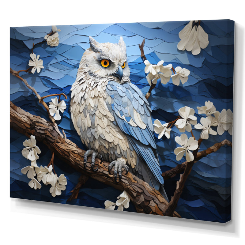 Blue Owl Nights Watch Pastoral sur toile, Toile tendue, H 12 po x l 20 po x P 1 po