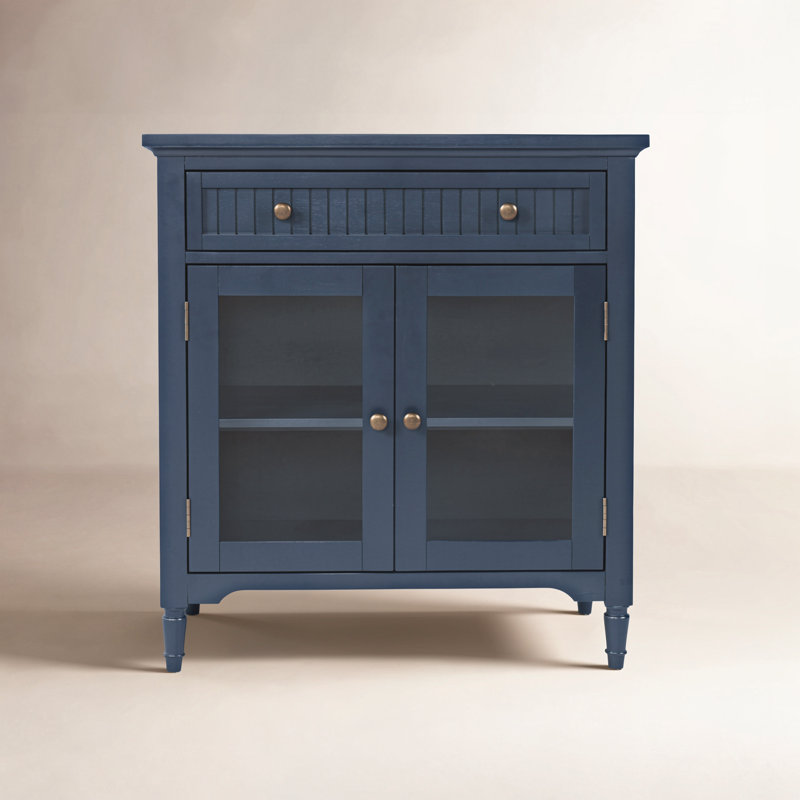 Alibi 32" Glass Door Accent Cabinet, Blue