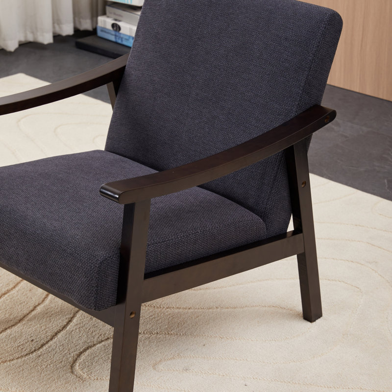 Chaise d'appoint moderne, rembourrée de polyester avec du bois massif, pour le salon