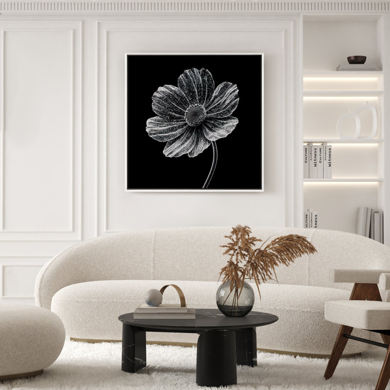 Art mural encadré abstrait rétro antique classique pour chambre à coucher, H 24 po x l 24 po, Blanc