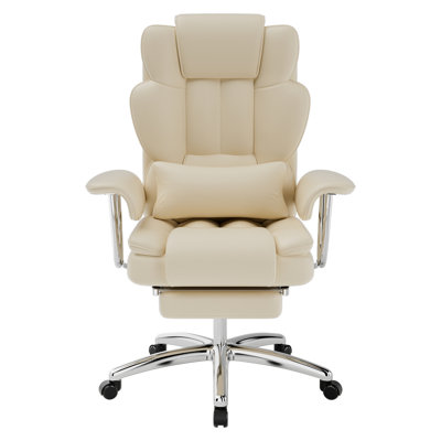 Fauteuil de bureau, grand et grand fauteuil de direction avec repose-pieds, fauteuil d'ordinateur en cuir, fauteuil inclinable ergonomique à haut dossier, grand fauteuil de bureau personnel