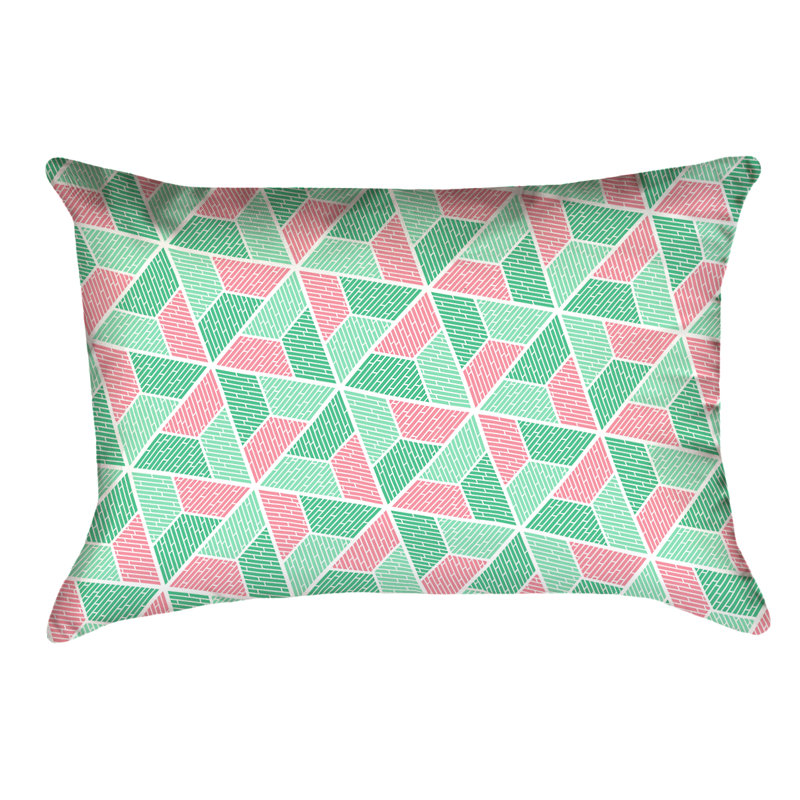 Coussin Katelyn Elizabeth, Simili daim, Vert / rose