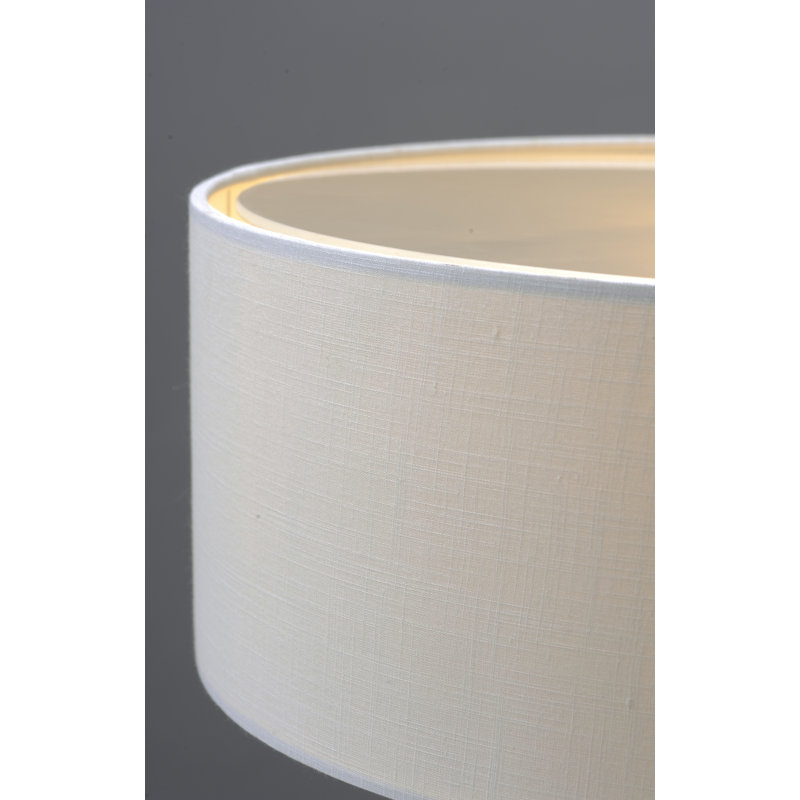 Lustre tambour 5 lumières Bhushan, Nickel satiné