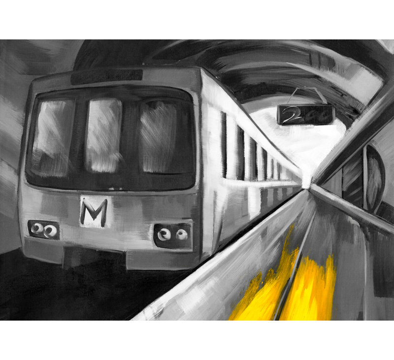 Vie urbaine - Toile de transport grise pour la décoration intérieure