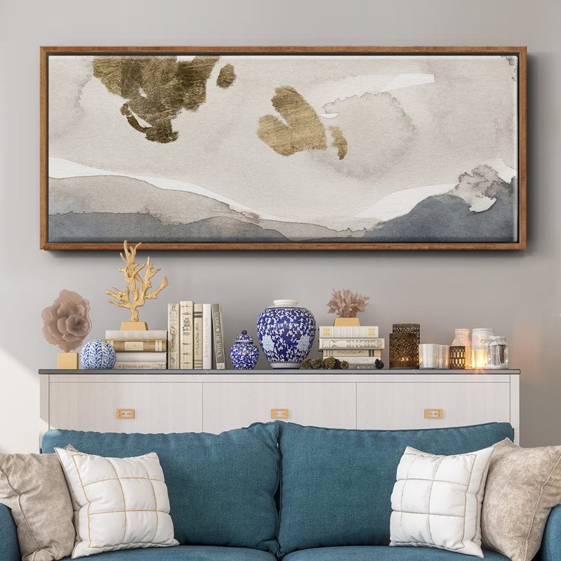 Aquarelle sur toile avec cadre doré IV