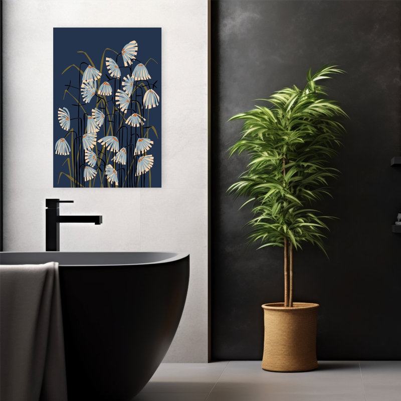 Art contemporain abstrait géométrique minimaliste avec oiseau, H 24 po x l 16 po