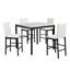 Ensemble de chaises blanches à hauteur de comptoir 4 pièces Cadre en métal noir Mobilier de salle à manger décontracté revêtu de similicuir