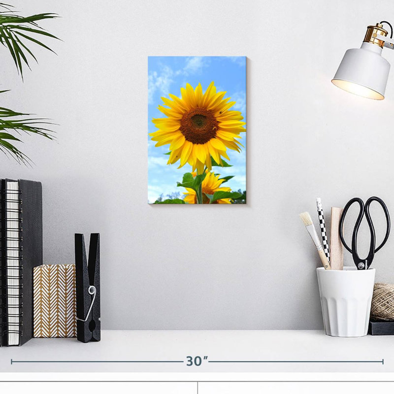 Harnek tournesol en fleurs, H 12 po x l 8 po