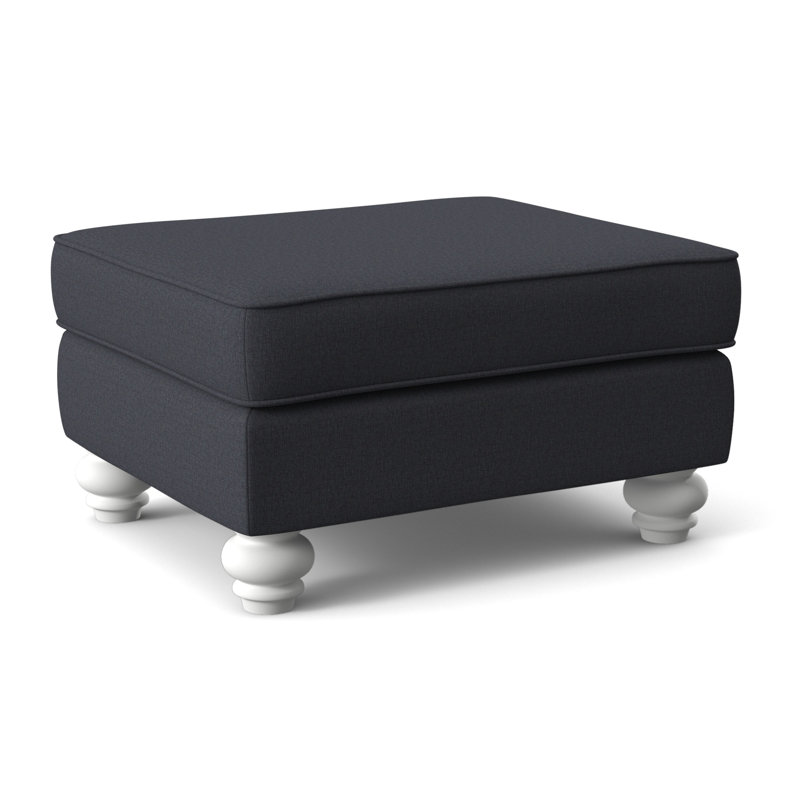 Lowell Ottoman, Frost White Finish, White Performance Fabric; 0851-94