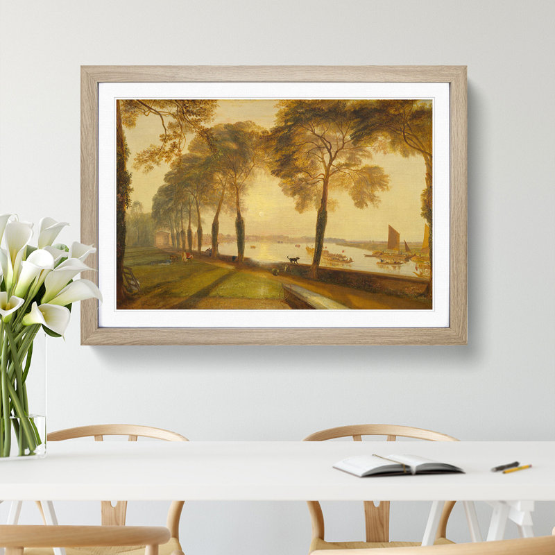 Mortlake Terrace by Joseph Mallord William Turner - Framed Print, 48cm H x 65cm W x 2cm D, Oak Framed