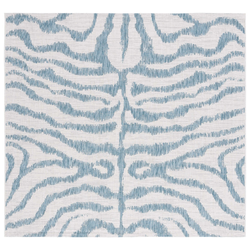 Emira Performance Animal Print Indoor/Outdoor Area Rug, Square 6'7"