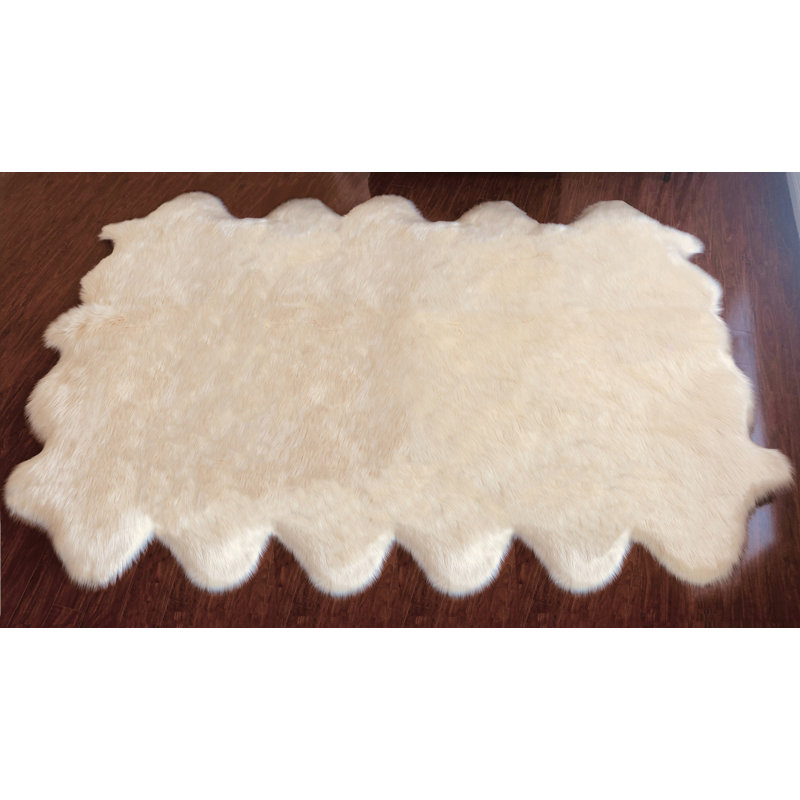 Wiersma Performance Faux Sheepskin Indoor Rug, Novelty 5'7" x 9'