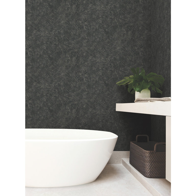 27' L x 27" W Wallpaper Roll, Black