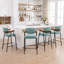 Tabouret de bar enveloppant en noyer avec siège rembourré-418163233