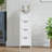 Bathroom Floor Cabinet With 4 Drawers, Freestanding Wooden Storage Organizer For Bathroom, Hallway Or Living Room, Narrow White Side Cabinet With Space-Saving Vertical Design