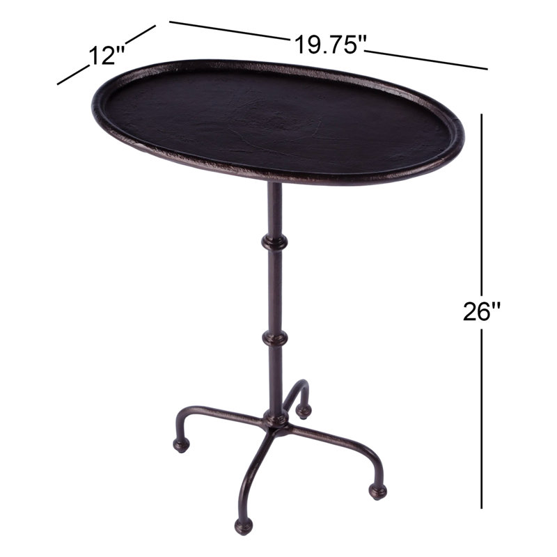 Kealy Outdoor Metal Pedestal Side Table