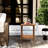 2 Tier Wood End Table, Outdoor Side Table With Storage Shelf, Small Patio Coffee Table, Weather Resistant End Table For Indoor Outdoor Balcony Lawn Pool, Teak Finish
