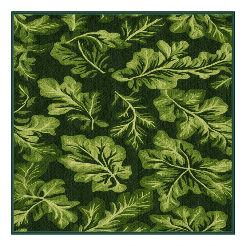  Tapis lavable Arugula Eruca sativa, Carré 7 pi