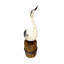 Figurine de cygne en bois blanc vieilli, de style marin côtier, posée sur un pieu de quai, hauteur 27,3 cm (10,75 pouces).-965206571