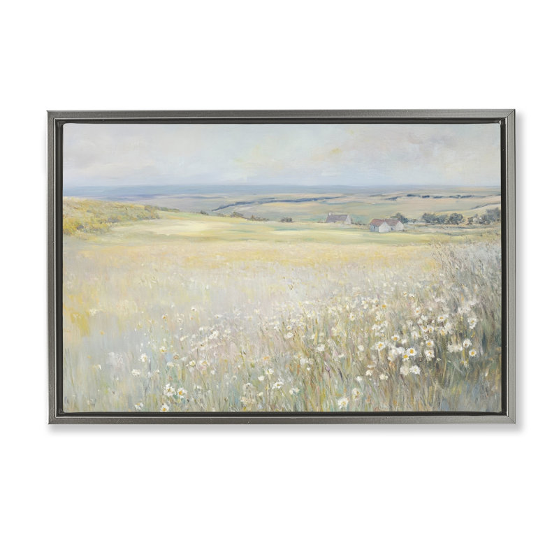 Cadre flottant à champ ouvert Country Homes, par Petal Prints Design, H 17 po x l 25 po, Cadre flottant gris lustré