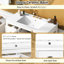 Rangement de meuble-lavabo moderne de 36 pouces avec 3 tiroirs, portes en verre double, structure en bois massif, lavabo en céramique, espace généreux, 2 armoires élégantes en verre translucide à fermeture douce, fabrication stable