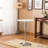 White Adjustable Height Wood And Chrome Metal Bar Table And 2 Chrome Air Lift Adjustable Swivel Stools Set
