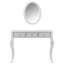 Meuble-lavabo de luxe avec miroir ovale, coiffeuse à 3 tiroirs pour rangement de bijoux, console élégante