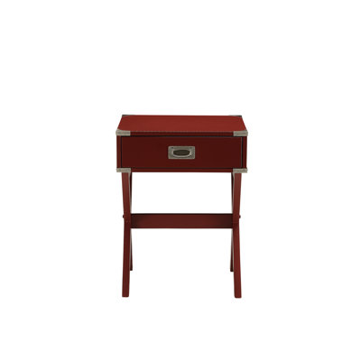 Table d'appoint rouge - capacité de poids de 40 lb et hauteur de l'emballage du bureau carré de 6 po