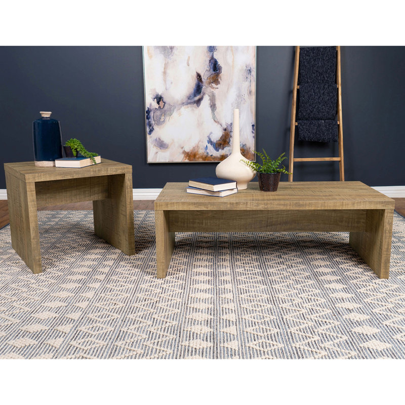 Table de bout carrée en bois d'ingénierie Mango