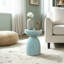 Table d'appoint moderne en céramique avec motif sculptural en forme de sablier-2087209549