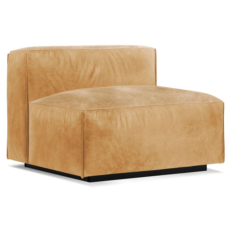 Cleon Upholstered Slipper Chair, Camel Genuine Leather