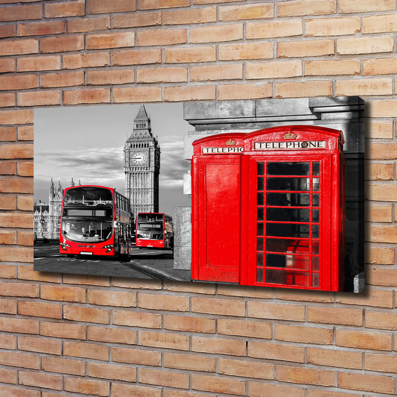 Red Buses - Wrapped Canvas Print