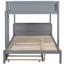 Lit superposé gris, lit gigogne simple, bureau avec 3 tiroirs et charge pour téléphones portables, ports de rangement gris, espace limité idéal