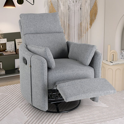 Swivel rocking recliner chair with adjustable footrest