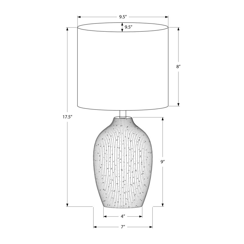 Éclairage, lampe de table, h 18 po, céramique, abat-jour, contemporain, moderne, Vert, Beige
