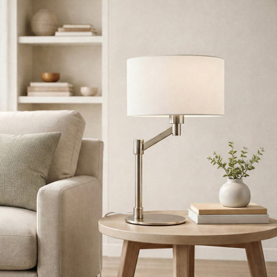 Brushed Nickel Nightstand Table Lamp