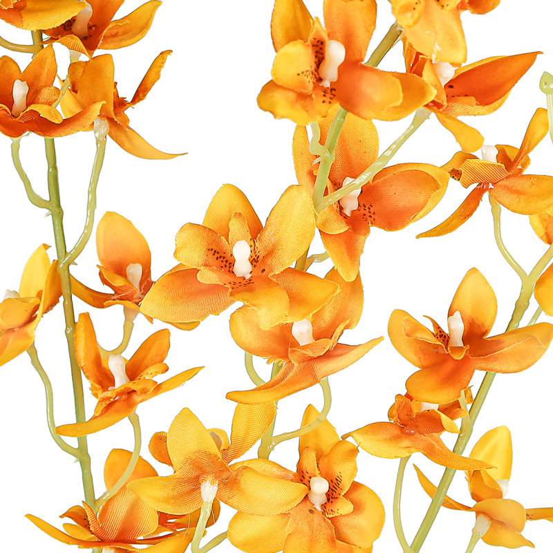 Petite fleur d'orchidée artificielle Dendrobium, Orange