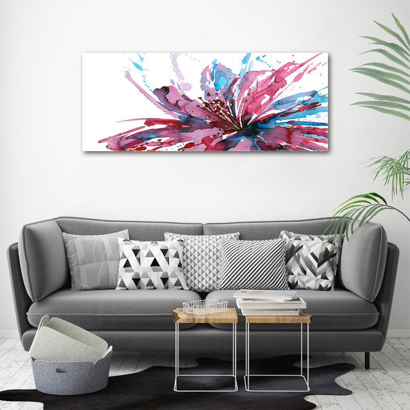 Abstract Flower - Print, Canvas, 50cm H x 125cm W x 2cm D