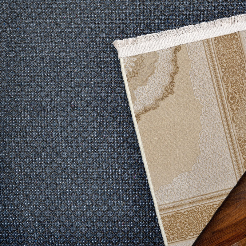 Tapis beige lavable à la machine antidérapant