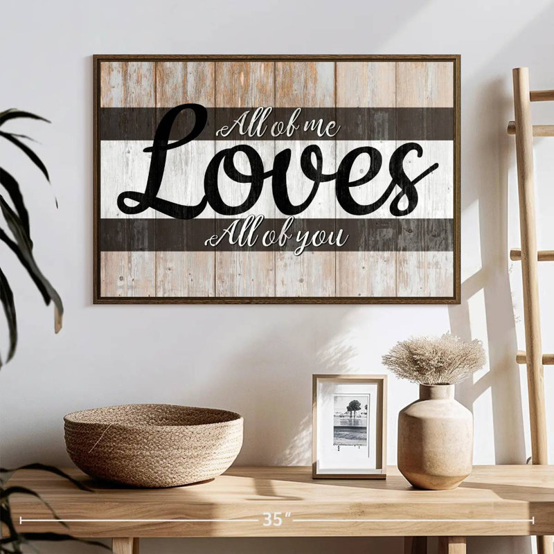 Plaque murale «All Of Me», 25 po x 17 po, Cadre flottant noyer