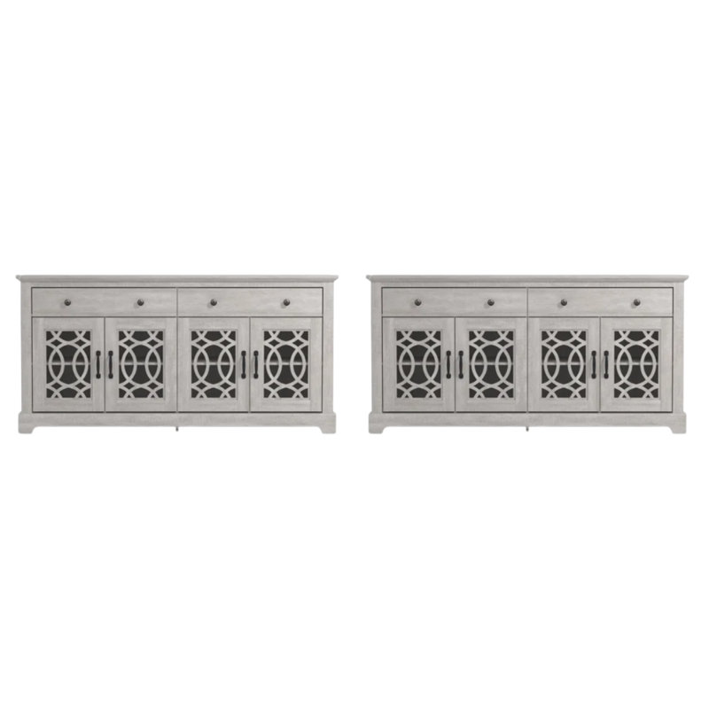 Ensemble de 2 buffets de rangement Wragby, Chêne gris cendré