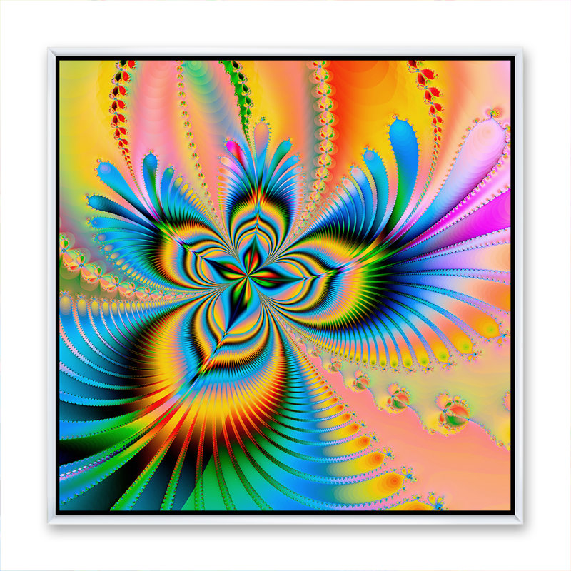 Fractale portail magique II - impression sur toile, Toile blanche encadrée, H 46 po x l 46 po x P 1,5 po