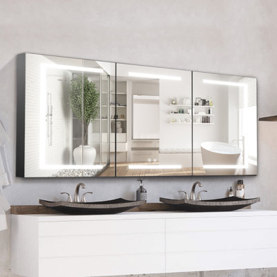 Eleen 48 po L 30 po Armoire à pharmacie anti-buée avec miroir H