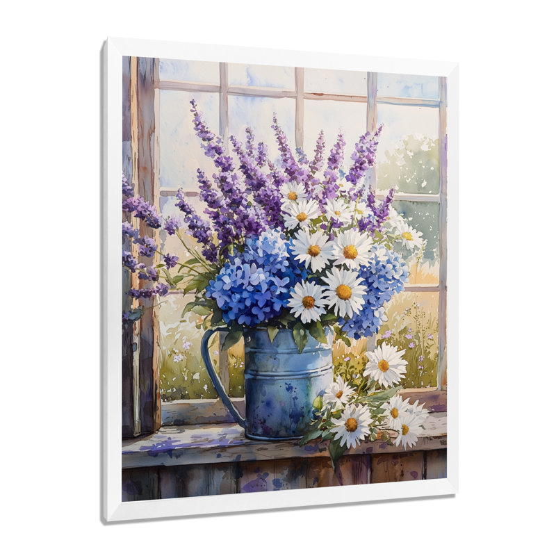 Champlin - Floral Wall Art, 32" H x 16" W, Single Picture Framed Print, White