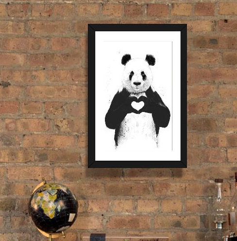 «All You Need is Love», impression, H 24 po x l 16 po x P 1 po, Papier avec cadre noir