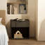 Ensemble de chambre à coucher 2 pièces avec commode et table de chevet moderne en noyer Clive-129721377