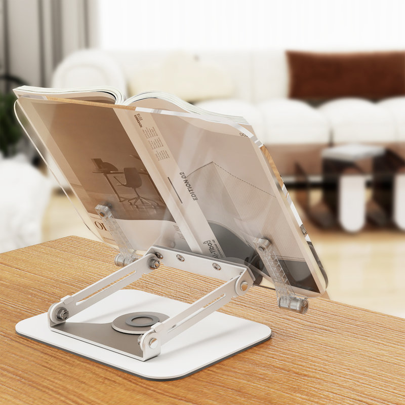 17 Storeys Book Reading Stand,360°rotating Base Book Holder For Reading Hands Free,cookbook Stand, Foldable Desktop Stand For Desk Kids,computer,textbook
