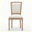 Ensemble de 2 chaises de salle à manger en lin beige ferme, structure en bois massif avec dossier large