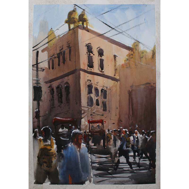 Fort Corner | Aquarelle sur cartouche | Par Deepa Kushwaha